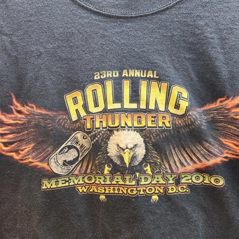 2010 Rolling Thunder Motorcycle Rally Tshirt Size Large - Picture 4 of 10